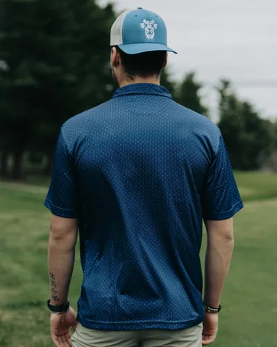 POLO T SHIRT (NAVY DOT)